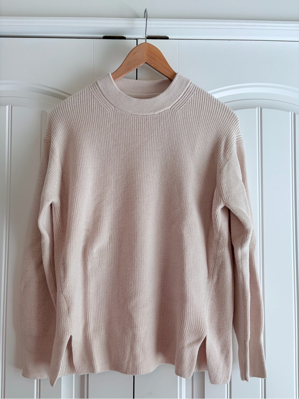 Lululemon Merino Wool-Blend Ribbed Turtleneck Sweater Ivory Cream Size 4
